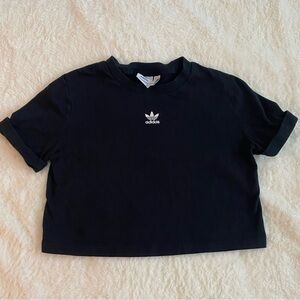 Adidas Black Short Sleeve Tee Cropped